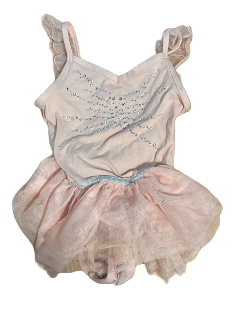 Cat & Jack Light Pink Tulle Dance Dress Rhinestone Bodice Sz 6 Tutu Ballet